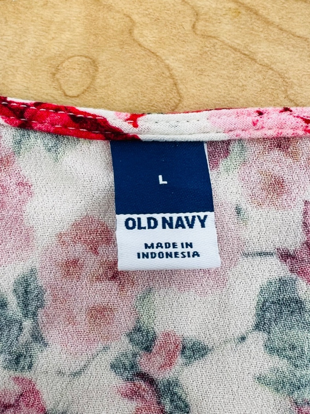 Old Navy NWT Short Sleeve Floral Midi Dress L V-Neck Puff Roses Lightweight Vaca - Picture 2 of 15